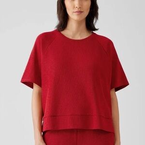 Eileen fisher crew neck short sleeve boxy organic cotton top M NWT